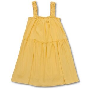 Sadie & Sage Dress Womens M Yellow Tiered Ruffle Beach Summer Wedding Guest Cute